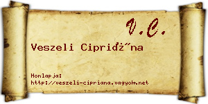 Veszeli Cipriána névjegykártya